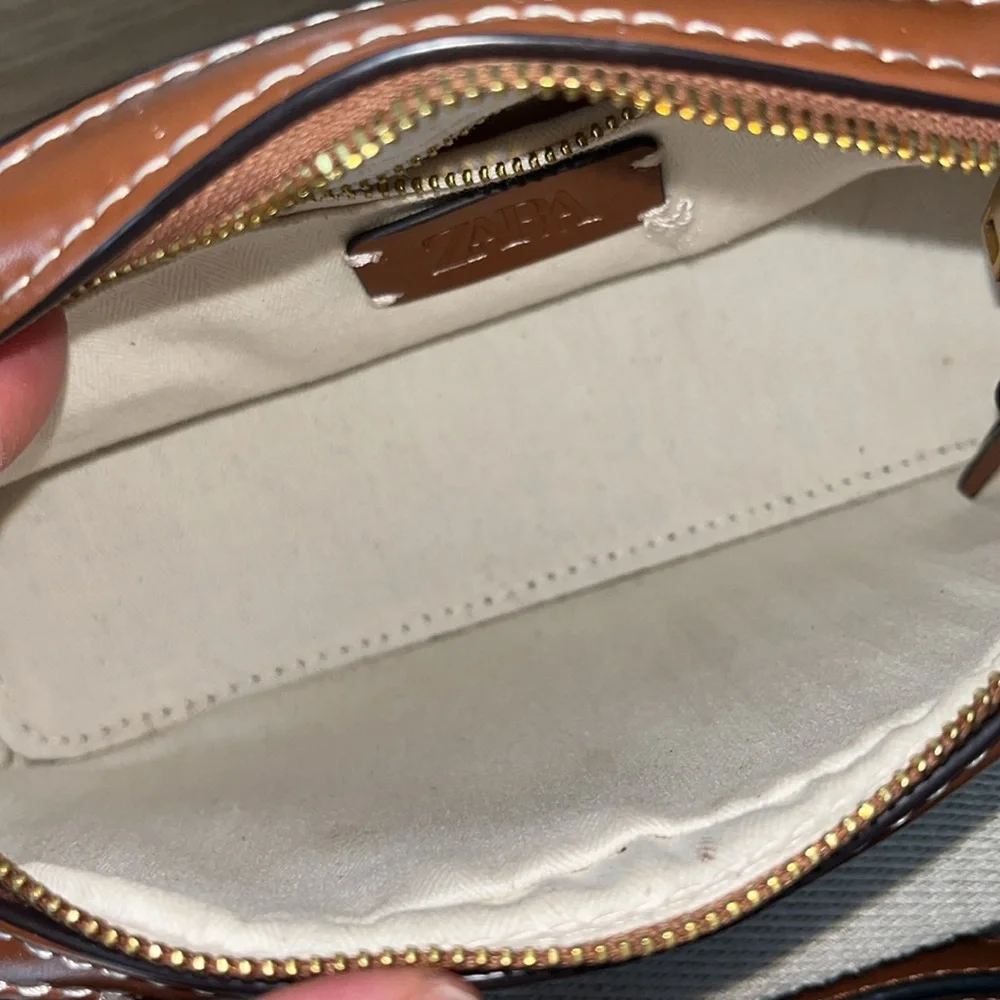 ZARA Brown Mini Handbag 👜 faux leather - Picture 3 of 7